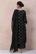 Black Viscose Rayon Straight Suit Set image number 6