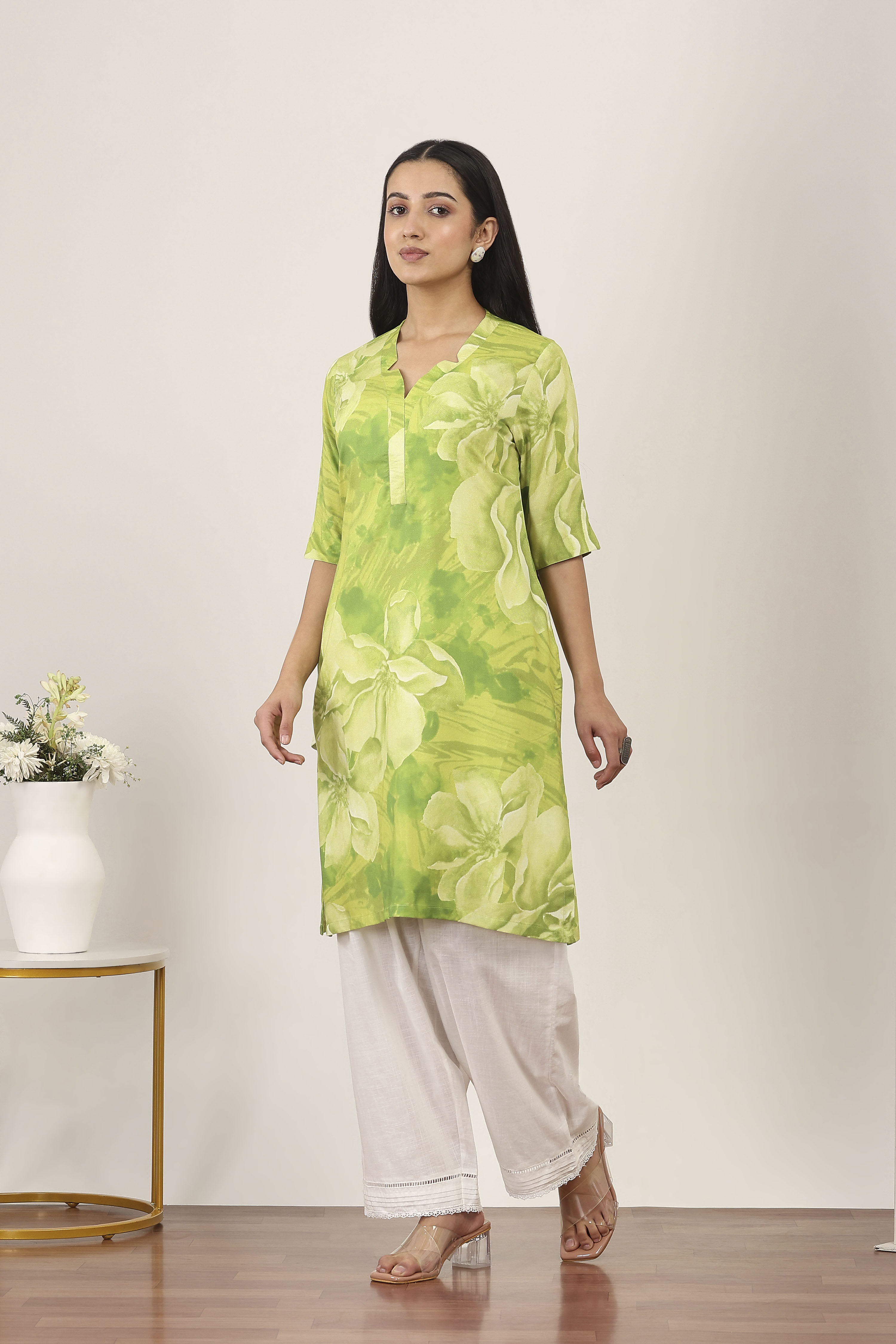 Blue Rayon Straight Kurtas image number 2