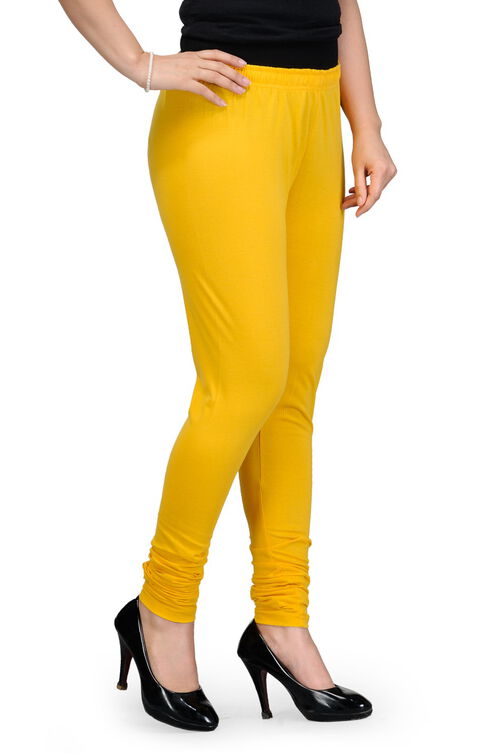 Yellow Cotton Leggings image number 1