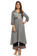 Black Kalidar Cotton Kurta image number 0
