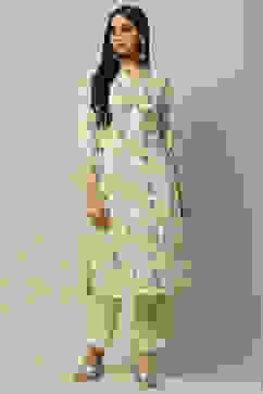 Olive Green Rayon Staight Kurta image number 5