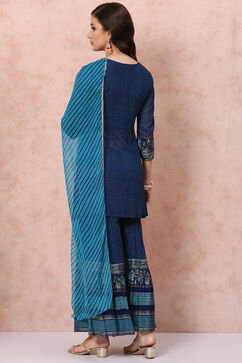 Blue Art Silk Suit Set image number 4
