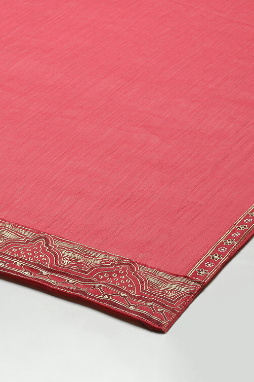 Pink Poly Chiffon Printed Dupatta image number 1