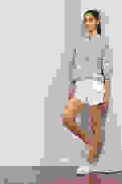 Blue Cotton Blend Straight Tops image number 0