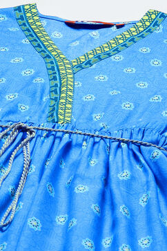 Blue LIVA Tiered Dress image number 1