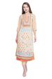 Beige Flared Polyester Kurta image number 0