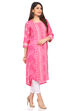 Pink Viscose Straight Kurta image number 2