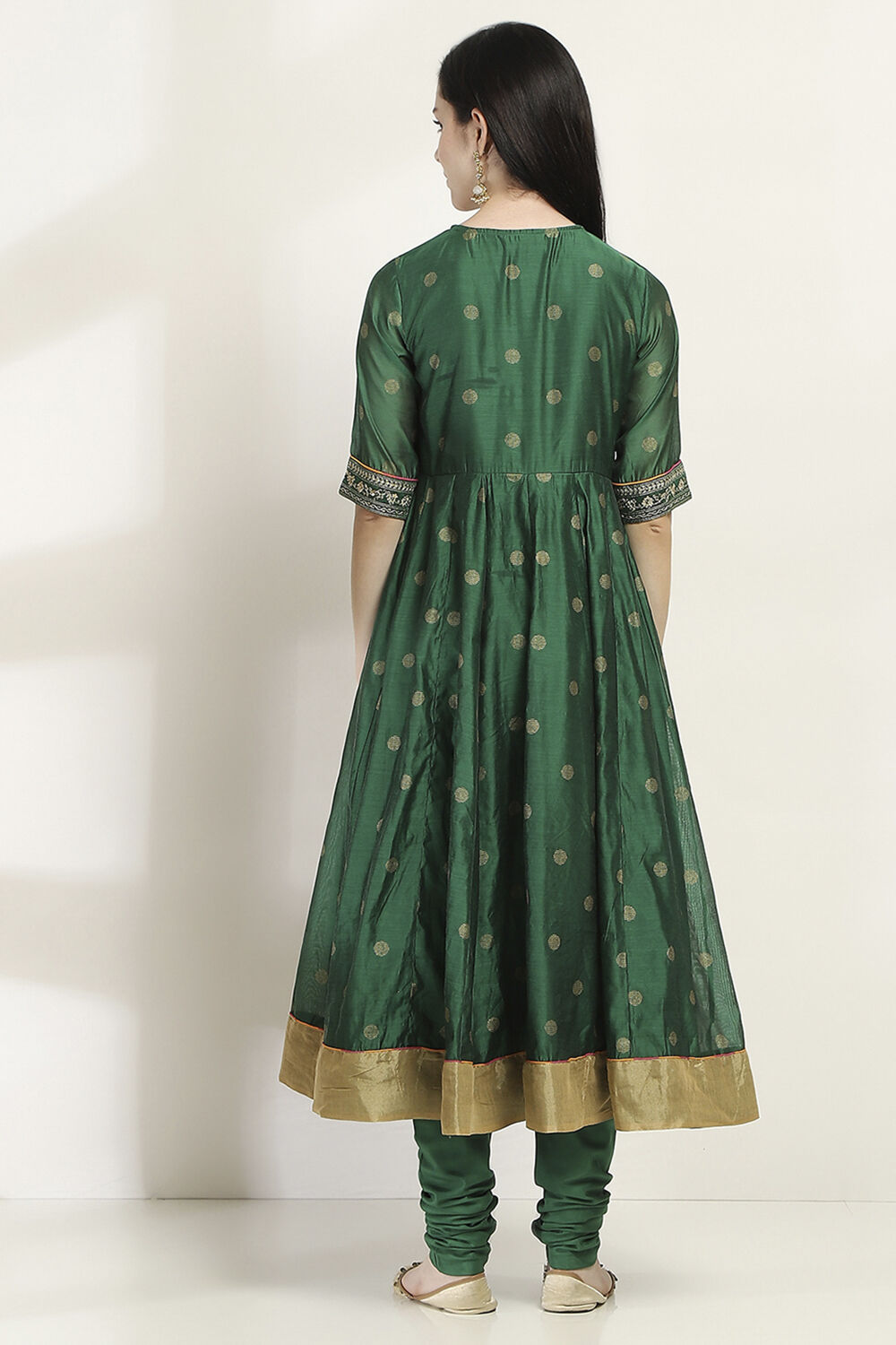 Green Printed Kalidar Suit Set image number 4