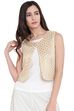 Beige Art Silk Front Open Reversible Jacket image number 0