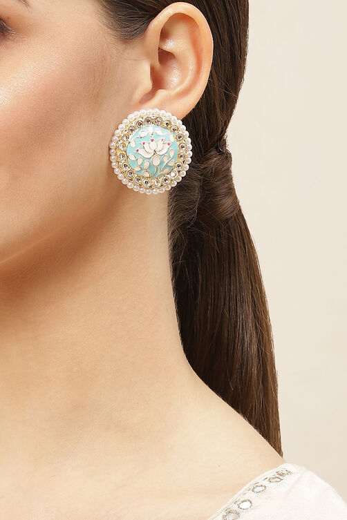 Blue Alloy Earrings image number 1