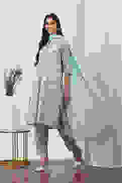 Green Viscose Polyester Gathered Suit Sets image number 0