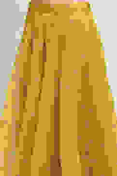 Yellow Viscose Blend A-Line Solid Top Lehanga Lehenga image number 2