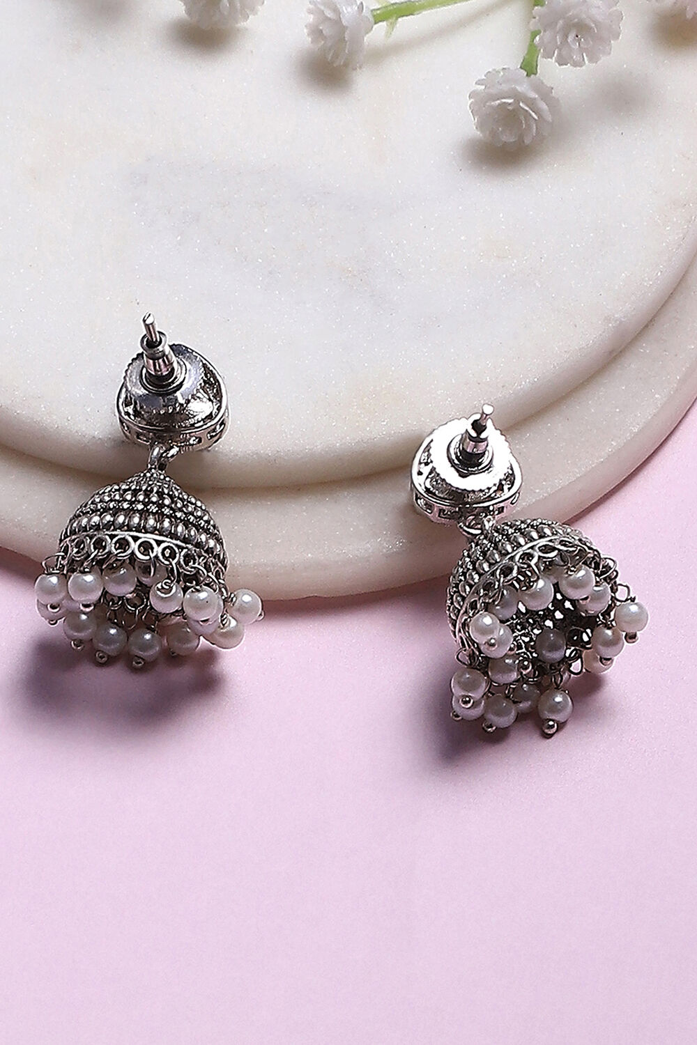 Silver Alloy Jhumka image number 2