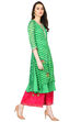Green A-Line Polyester Kurta image number 2