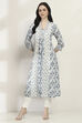 White Cotton A-Line Kurta image number 5