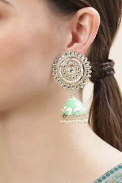 Mint Green Alloy Earrings image number 1