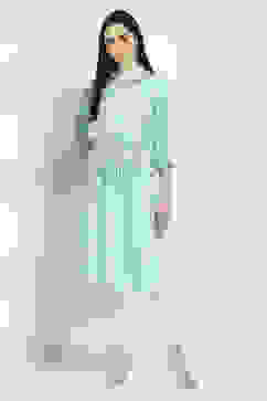 Teal Modal Blend Striped Straight Kurta image number 5