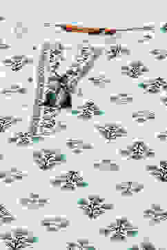 Ecru LIVA Straight Printed Kurta Palazzo Suit Set image number 1