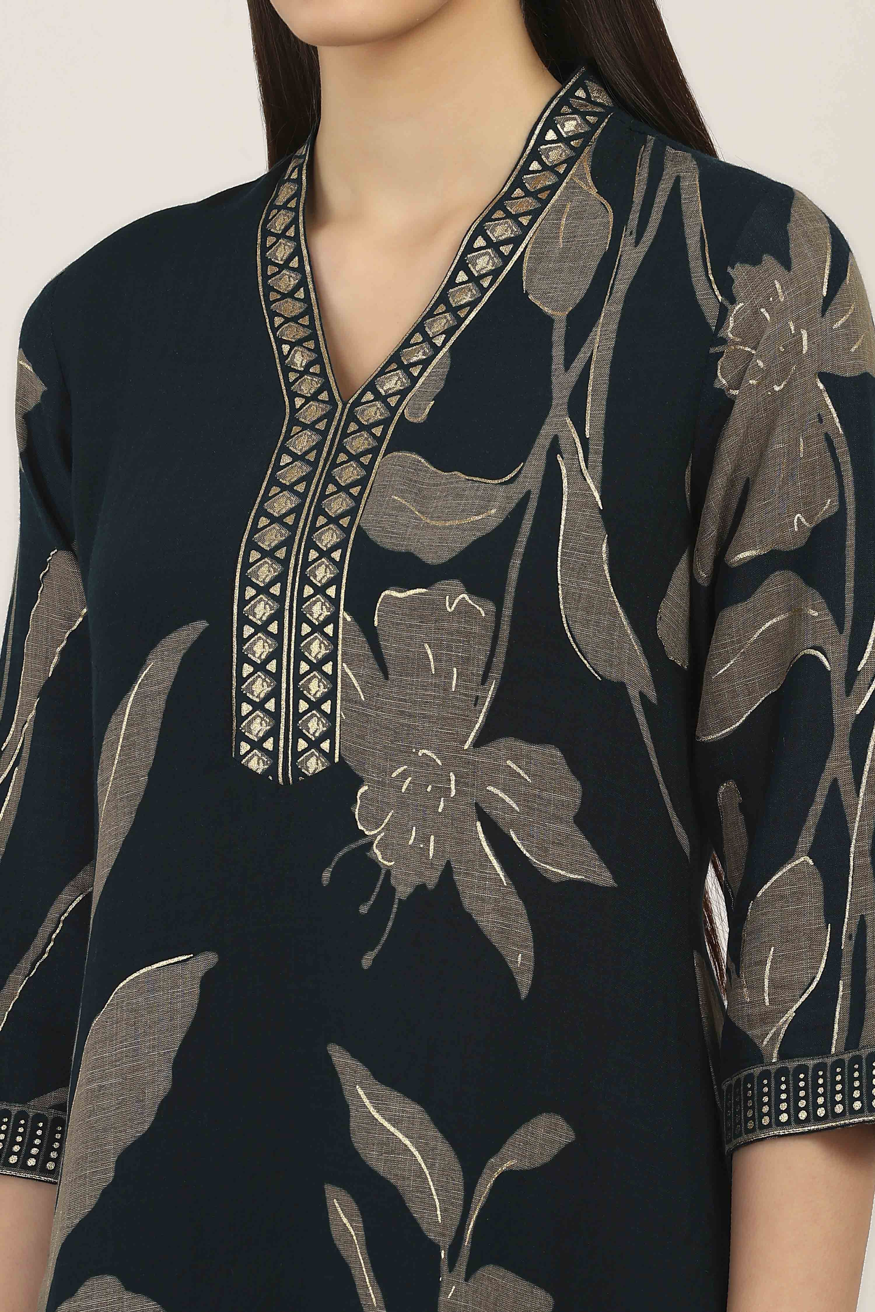 Pink Viscose Polyester Viscose Rayon Kurta Pants Set image number 1