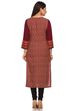 Wine Straight Cotton Kurta image number 3