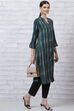 Blue LIVA Straight Kurta image number 5