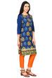Indigo Straight Polyester Kurta image number 2