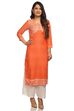 Peach Straight Rayon Kurta image number 0