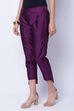 Purple Poly Cotton Slim Pants image number 3