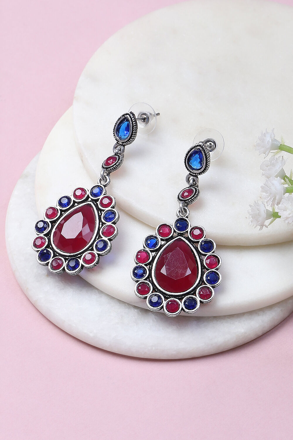 Pink-Blue Alloy Drop & Danglers image number 0