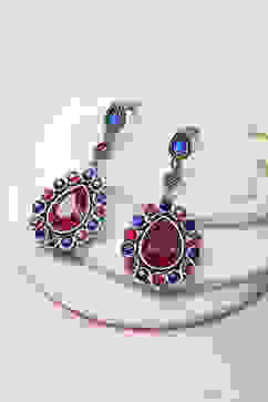 Pink-Blue Alloy Drop & Danglers image number 0