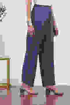 Blue Cotton Palazzos & Culottes image number 4