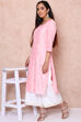 Peach Polyester Straight Kurta image number 3