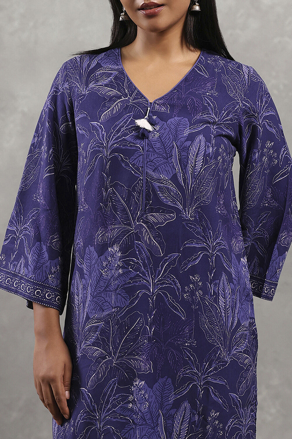 Blue Printed Straight Kurta image number 1