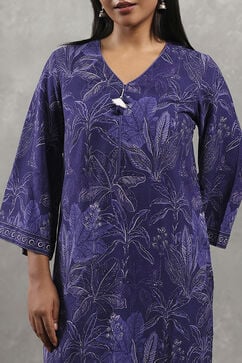 Blue Viscose Rayon Printed Straight Kurta image number 1