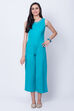 Turquoise Cotton And Flex Straight Dress image number 2