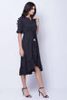 Black Poly Cotton Flared Dress image number 2