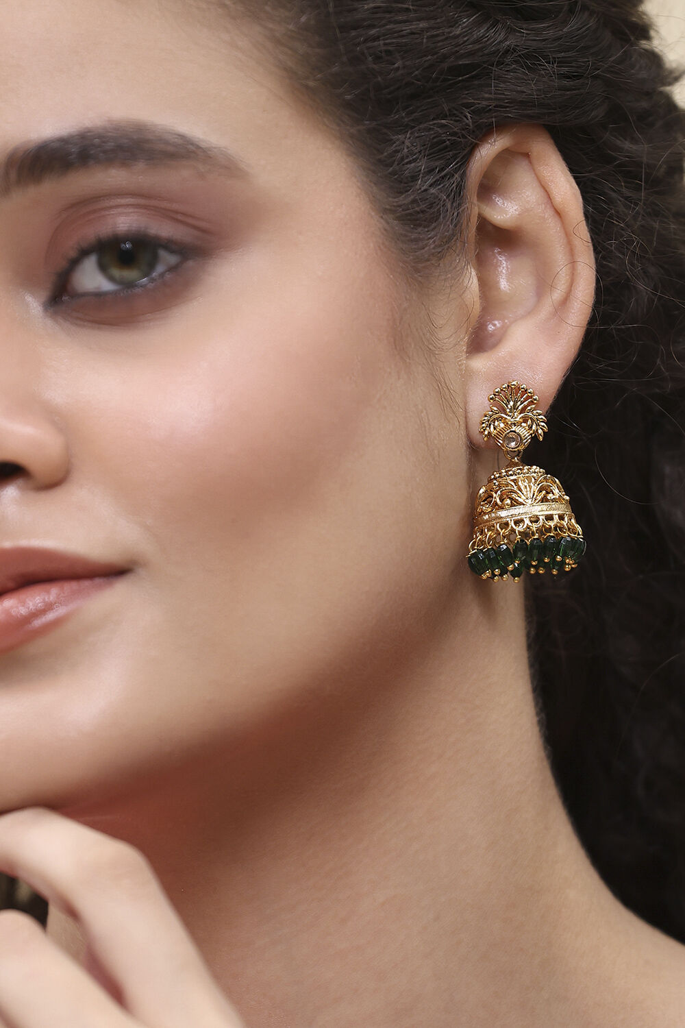 Green Alloy Jhumka image number 1