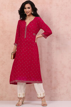 Pink Art Silk Kurta Dress image number 5