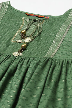 Sage Green LIVA Tiered Dress image number 1