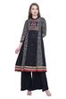 Black Kalidar Cotton Kurta image number 0