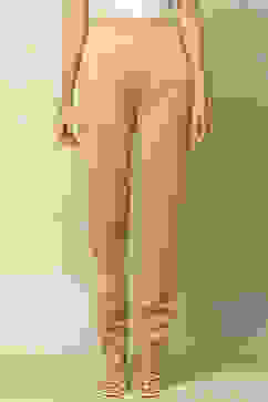 Ecru Acrylic Regular Solid Legging image number 4