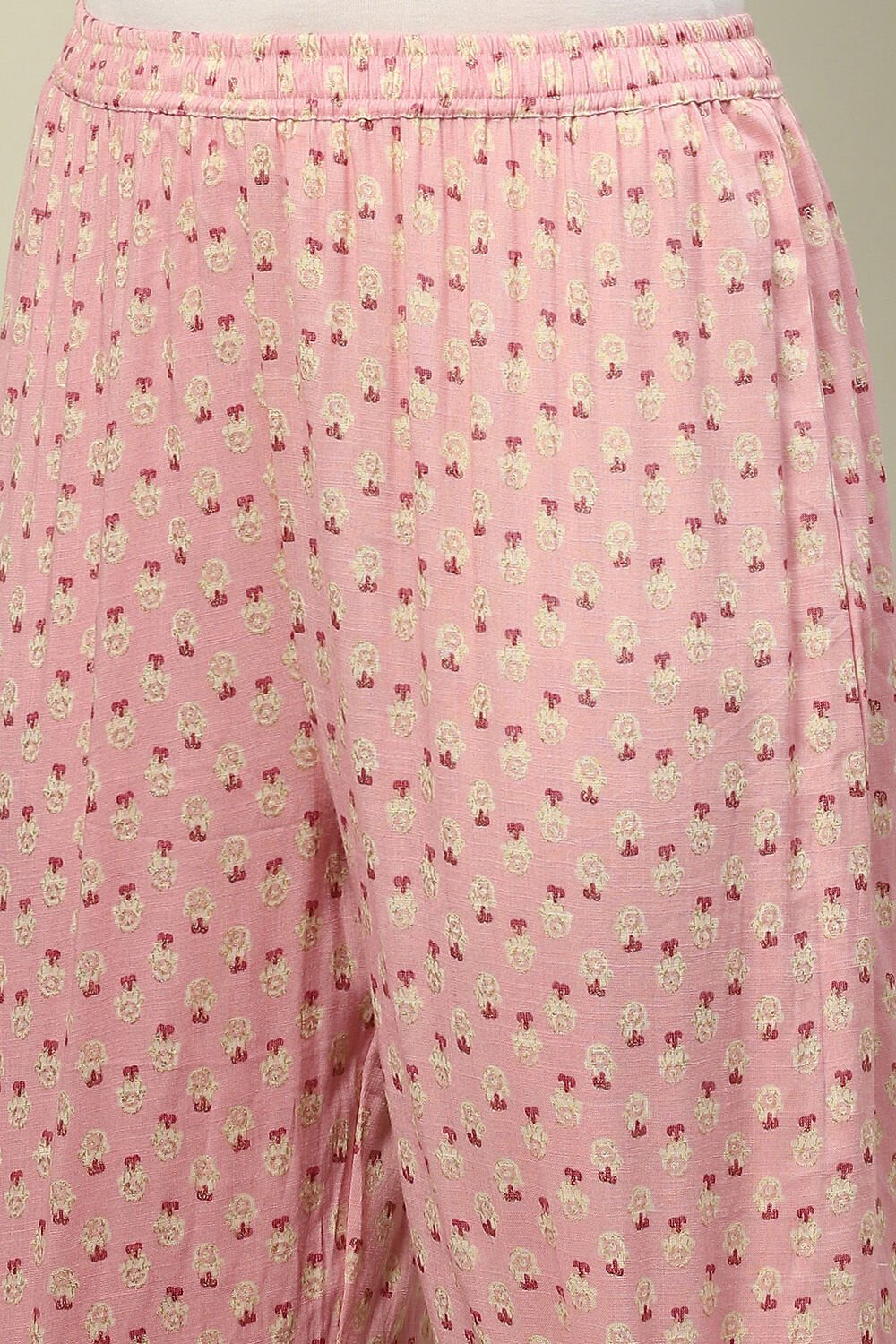 Pink Viscose Blend Straight Printed Kurta Palazzo Suit Set image number 2