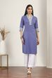 Blue Cotton Straight Kurtas image number 5