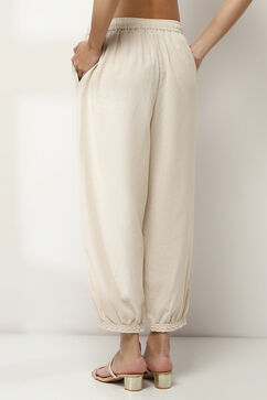 Ivory Cotton Blend Pants image number 4