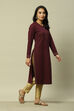 Purple Jacquard Yarndyed Kurta image number 4