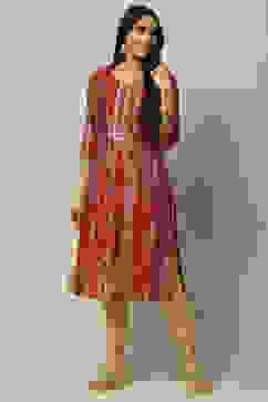 Maroon Viscose Blend Staight Kurta image number 0