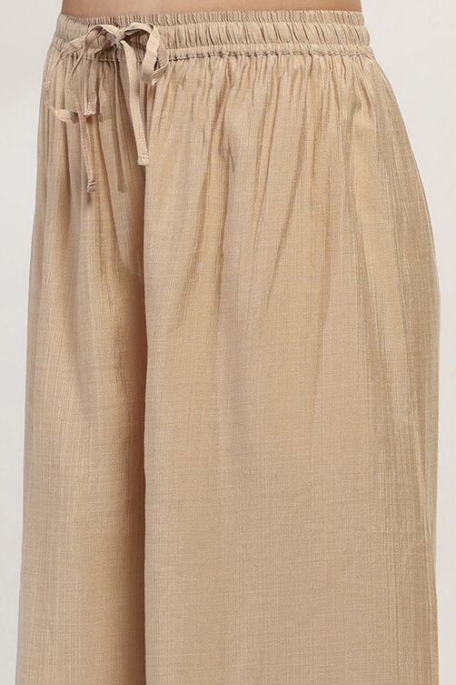 Gold Viscose Blend Palazzos image number 1