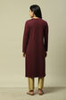 Purple Jacquard Yarndyed Kurta image number 3