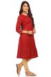 Red Straight Cotton Kurta image number 1