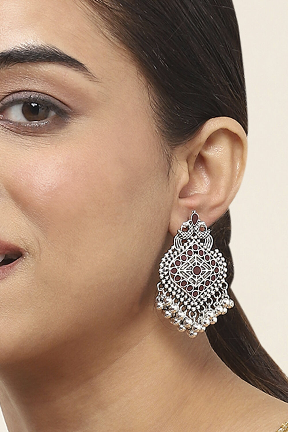 Purple-Maroon Oxidize Alloy Danglers image number 1